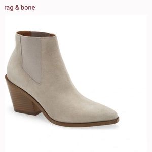 RAG & BONE Razor Light Grey suede leather Chelsea boot size 36.5